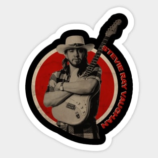 Stevie Ray on red color Sticker